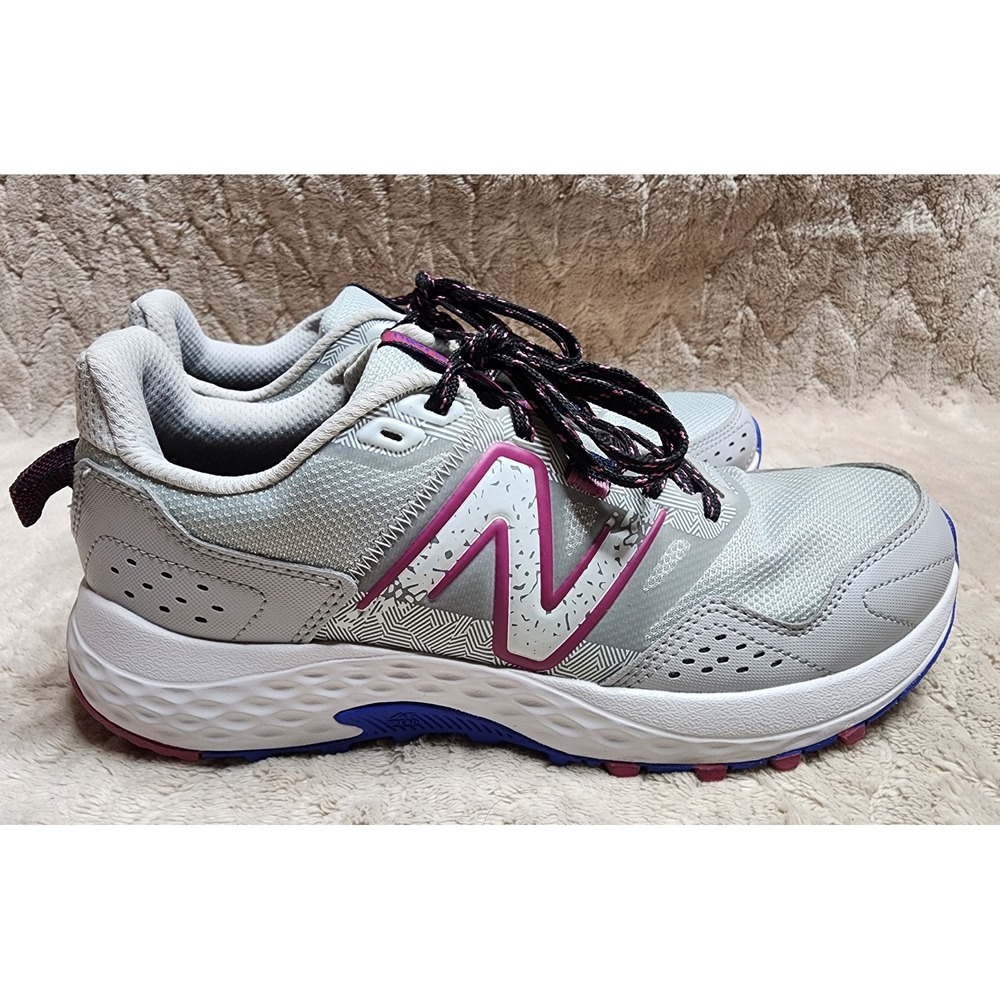 New Balance 410v8 Trail Running Shoes Grey Pink Blue Womens 9.5